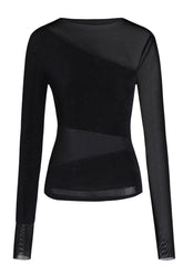 Blazing Night Acetate And Mesh Top